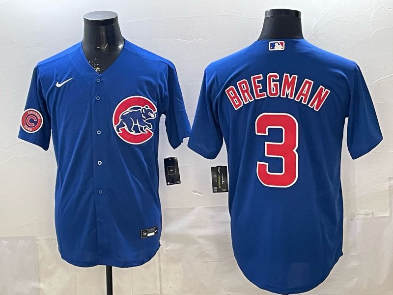 Men 2026 Chicago Cubs #3 Bregman Blue Game Nike MLB Jersey style 007